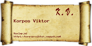 Korpos Viktor névjegykártya